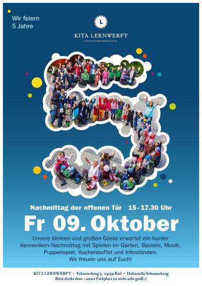 Kita, Lernwerft, Decker, Design, Plakat, Gestaltung, Werbung, Jubiläum, 5 Jahre