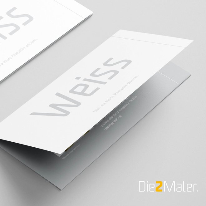 Die2Maler, Directmail, Mailing, Design, weiss, Wandfarbe, Pantone, Kiel